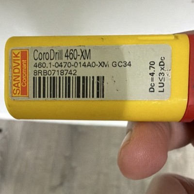 Sandvik CoroDrill 460-XM Metalworking Drill Bit 460.1-0470-014A0-XM GC34