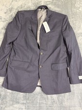 J.M. Haggar Mens Classic Fit Stretch Blazer 2-Button Navy 42 Regular