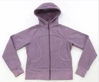 Rare Vintage LULULEMON Scuba Herringbone Full Zip Hoodie Sweatshirt 2010s Purple