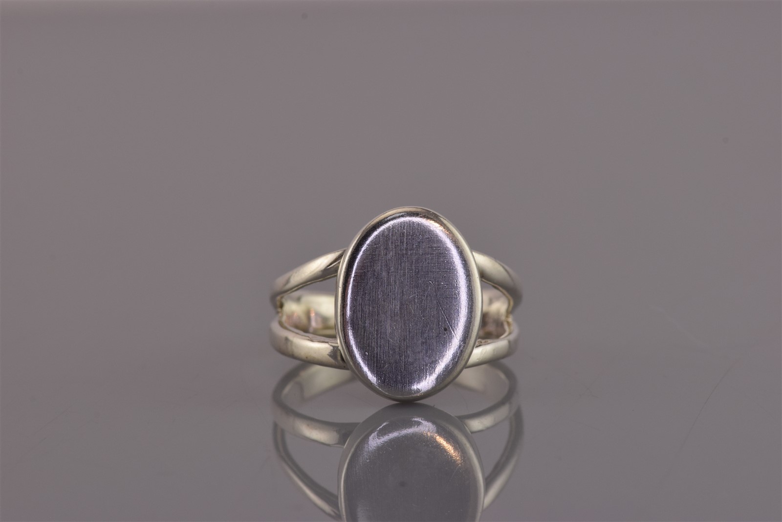 Sterling Silver 15mm Oval Solid Engravable Faced … - image 1