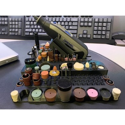 Rotary Tool Organizer for Dremel Bits, Drums & Polishing Wheels Holder