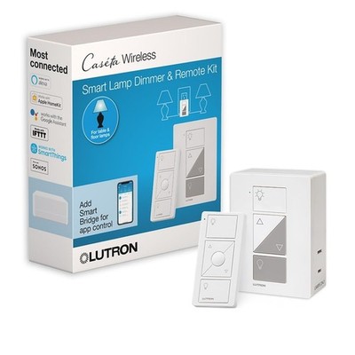 Lutron Caseta Smart Plug-In Lamp Dimmer Switch Kit with Pico Remote, Smart Di...