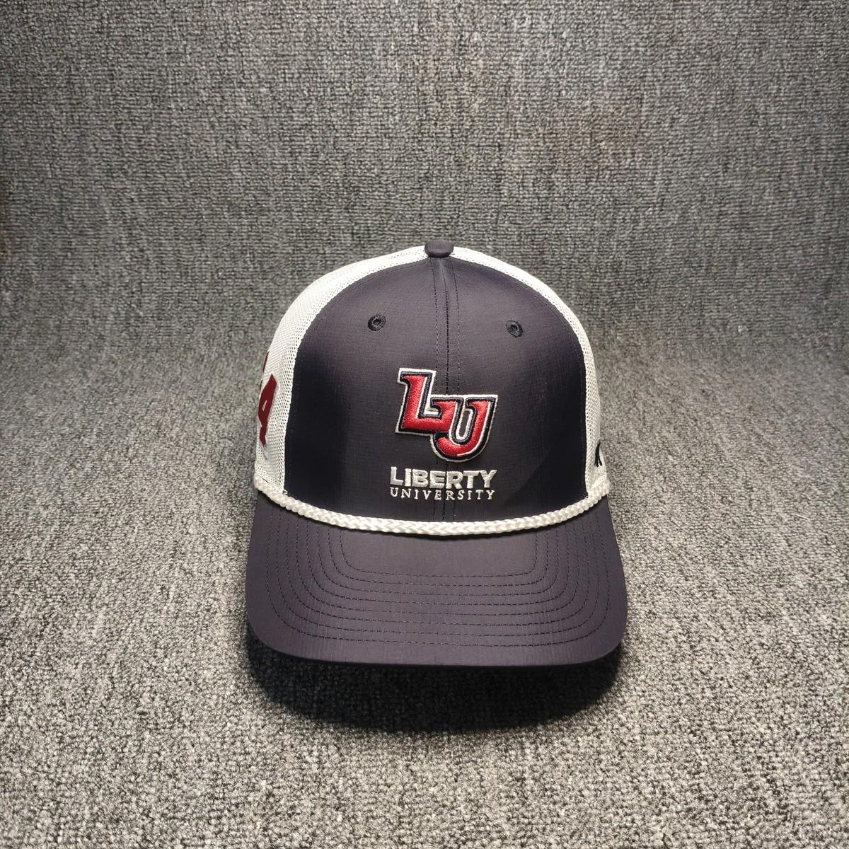 47 Brand Liberty University NCAA Trucker Snapback Hat Navy White Cap