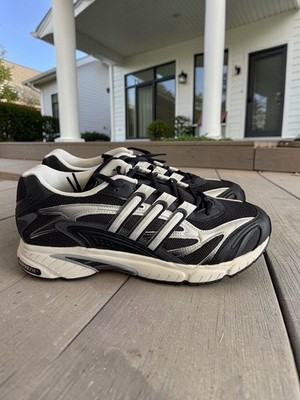 9 Mens ADIDAS TEMPER RUN 2 JH7143 Black/Grey/Grey Shoes