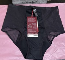 THINX Women's Black Hi-Waist Period Underwear Panty Size Large New With Tags