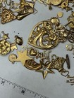 Large Vintage Brass Charm Findings Lot Hearts Keys Flowers Cherubs Jewelry Craft — photo 6