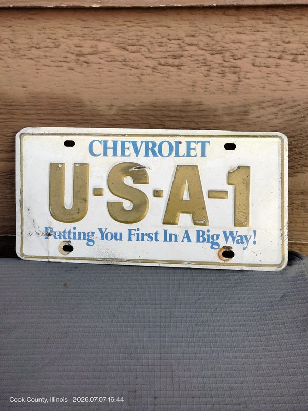 1971 Chevrolet USA 1  License Plate Putting You First In A Big Way!