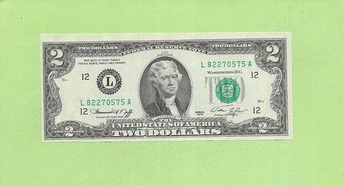1976 ..UNCIRC $2  L 8227 0575 A .... 1976 $2  L-A      NICE NOTE      FRN - Picture 1 of 2