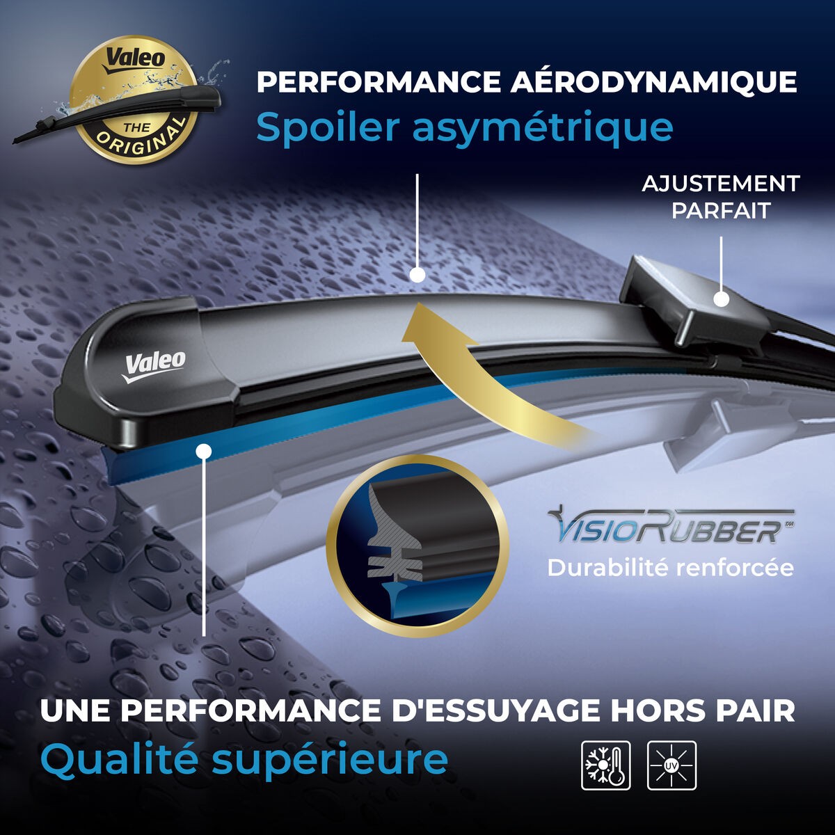Valeo 574303 essuie-glace arrière Silencio de 350 mm pour visibilité automobile