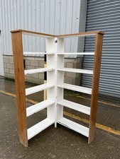 Pine Corner Shelving Unit Book Case With White Painted Shelves