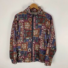 Vintage Dexim Shell Suit Jacket Medium 90s Zip Up Festival Windbreaker Floral
