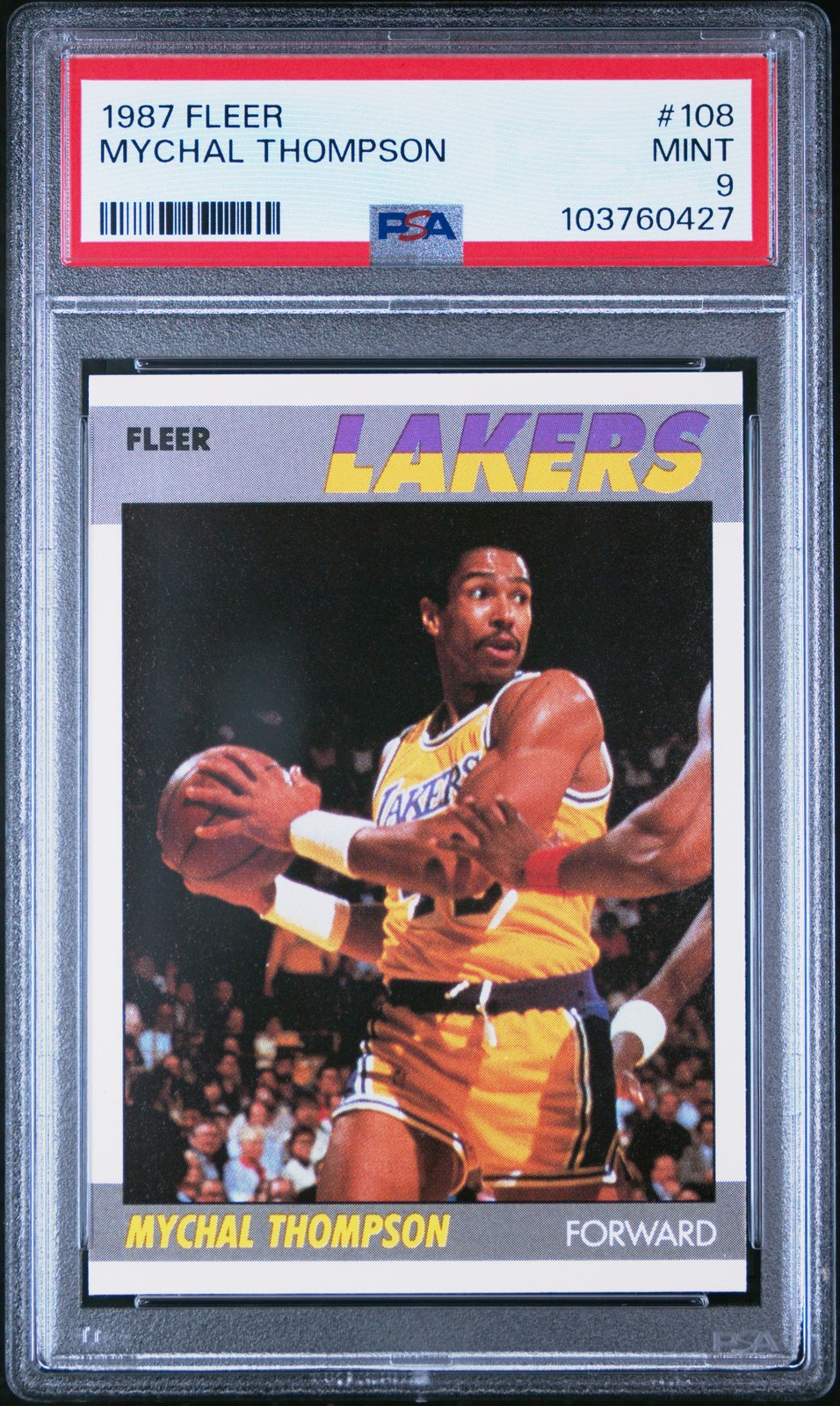 1987 FLEER #108 MYCHAL THOMPSON PSA 9