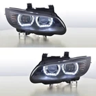2 FRONT HEADLIGHT ANGEL EYES LED BI XENON D1S BMW 3 SERIES E92 E93 COUPE PHASE 1