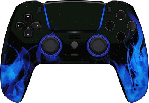 Custom Modded Rapid Fire Wireless Controller Compatible with PS5- Blue Flame