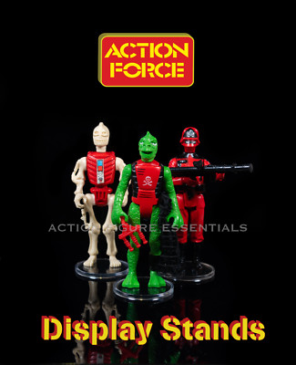 Action Force Display Stands Clear 10x Medium Vintage 5POA Figur Bases 1,5''