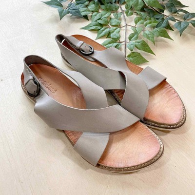 tan cross sandals