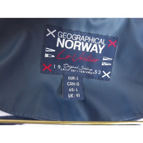 Geographical Norway Mens Blue Le Voilier Colin Jacket With Hood Size Large New - Picture 12 of 12