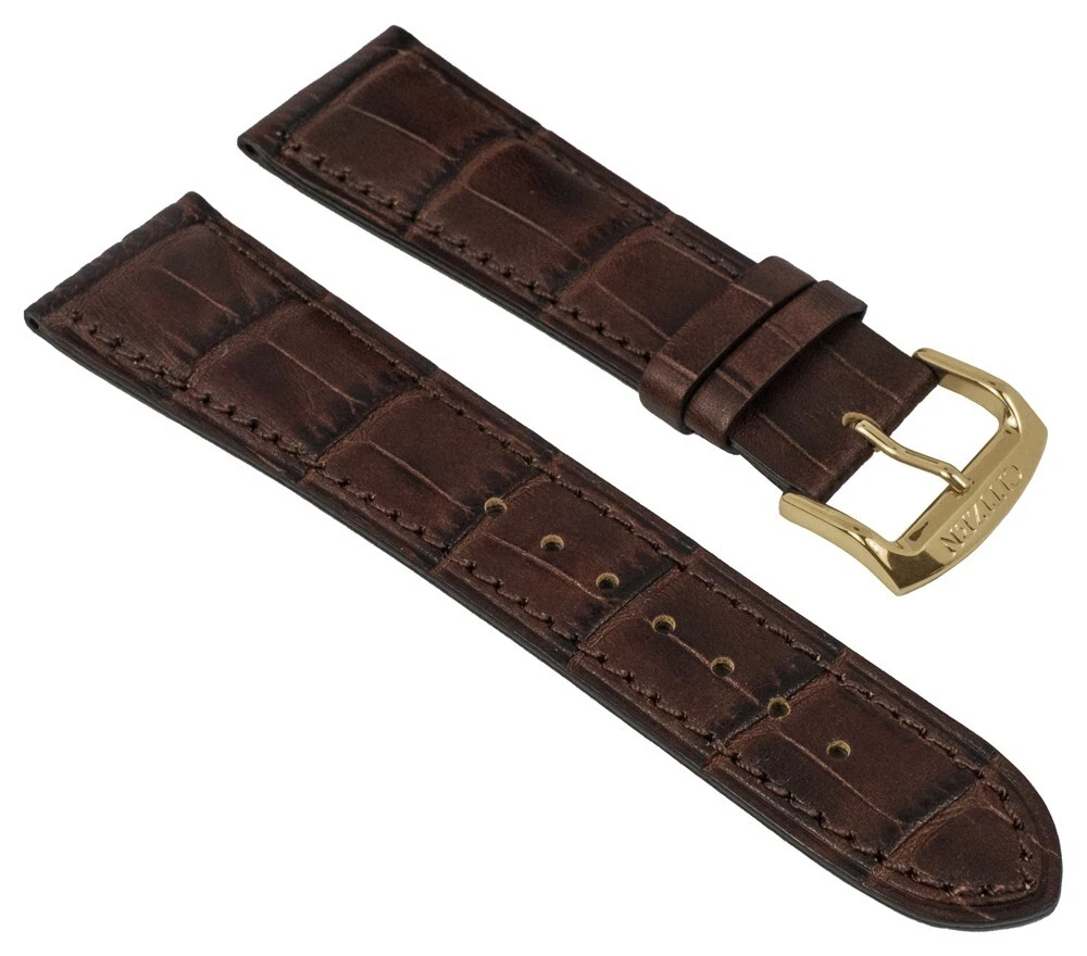 Cinturino In Vera Pelle Marrone Scuro Per Orologi Citizen – Larghezza 18-22 Mm, Classico