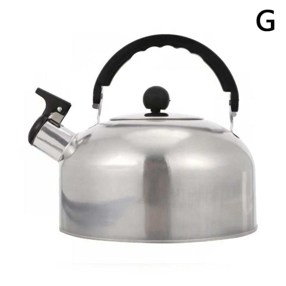 Hervidor de agua de camping de acero inoxidable para estufa de gas e inducción caliente ~