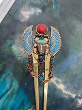 Scarab Hair Fork Egyptian Revival Scarab comb by MyElegantThings
