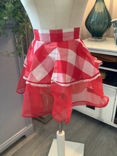 VINTAGE AUTHENTIC RED CHECK SHER KITCHEN HALF APRON MUST SEE NO RESERVE