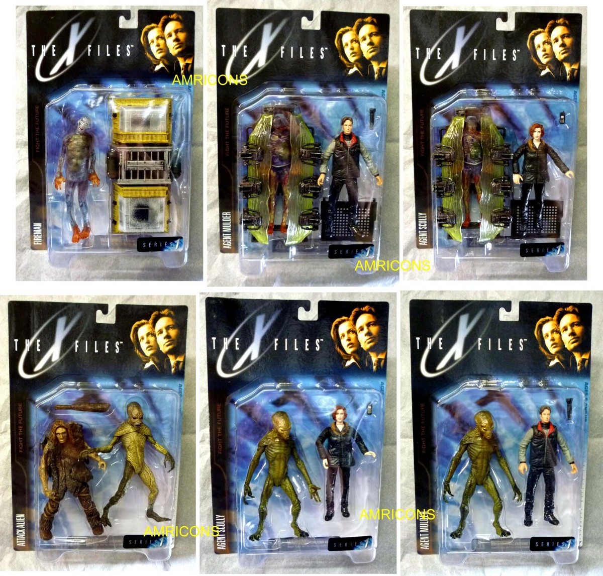 X-Files Set of 6 Act Figures Series 1 New 1998 Scully Mulder