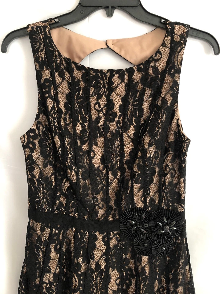 Vestido Miss Sixty M60 Talla 10 Sin Mangas Negro Desnudo Encaje Espalda Abierta Foto 3 de 4