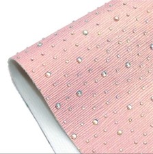 Rhinestone FAUX LEATHER SHEET 8" x 13" 1271723 Glossy GLITTER Pink