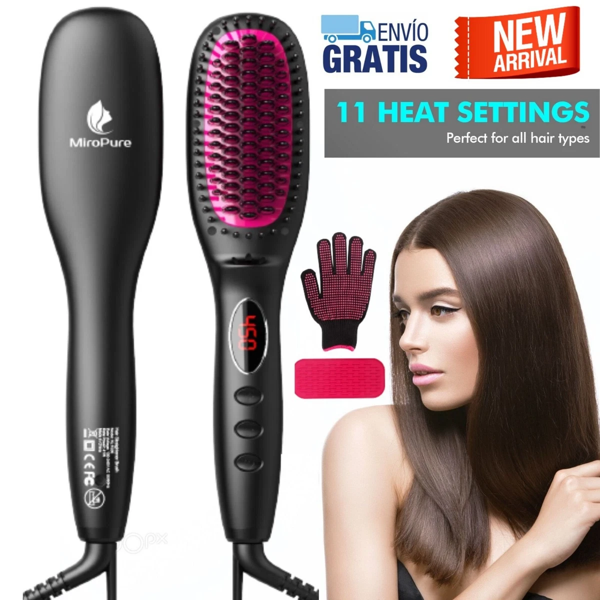 liderazgo justa ladrón Cepillo Alisador Electrico Profesional De Cabello Peine Sepillo  Antiestatico Hot | eBay