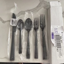 Lenox Colebrook 5 Pc Flatware Set 1 Place Setting Black 18/10 Stainless NEW