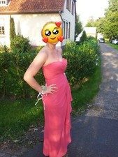 ♥️Abendkleid Abiball Hochzeit Brautjungfer Trauzeugin pink Kleid Taufe bodenlang