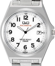 CITIZEN Q Q Falcon Watch H060-204 White Dial Date Solar Powered Military New