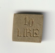 PESO MONETALE IN OTTONE PER LE 10 LIRE IN ORO