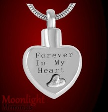 New Forever in my Heart Engraved Cremation Urn Keepsake Ashes Memorial Necklace