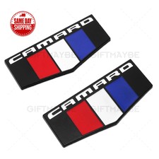 2x For Gm Chevy Camaro Logo Fender Marker Emblem 3d Black Sport Badge Rs Ss Zl1 2x For Gm Chevy Camaro Logo Fender Marker Emblem 3d Black Sport Badge Rs Ss Zl1