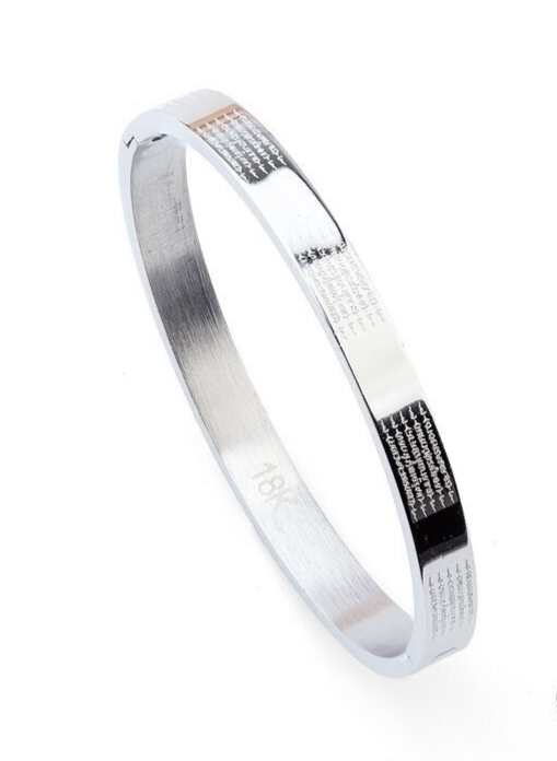 Bangle Mantra Yant 5 Rows Talisman Bracelet Silver Plated Thai Buddha Amulet-image