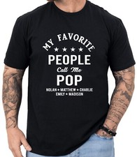 Personalized Pop T Shirt Custom Fathers Day Birthday Gifts Tee for Grandpa