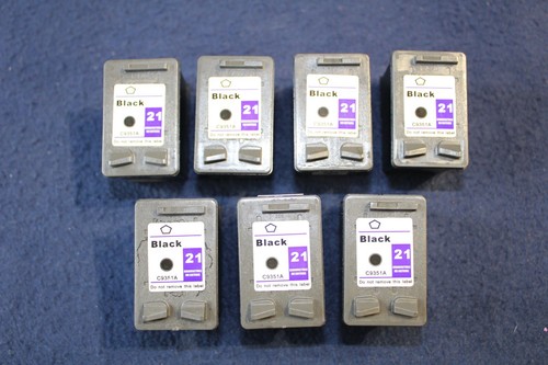 Puste (6) HP 21 Black + (1) HP 21 Black nieużywane wkłady atramentowe do drukarek - Zdjęcie 1 z 4