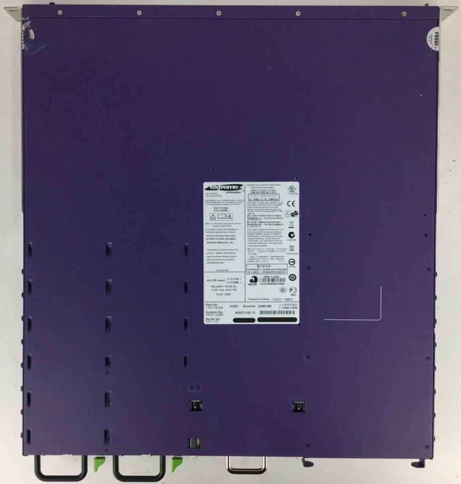 Extreme Networks 16301 Summit X480-48T 48x 1GB RJ45 4x 1GB SFP 2x 10925 Adv Edge - Image 3 of 4