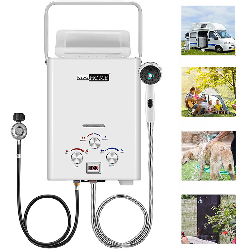 Portable 1.6GMP 6L Propane Gas Tankless Water Heater Digital Display RV  Camping | eBay