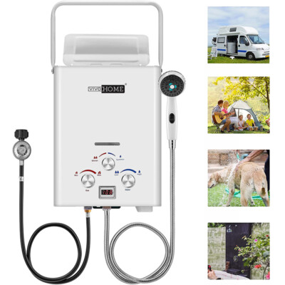 Portable Propane Tankless Hot Water Heater 6L Outdoor RV Shower Camping Boiler