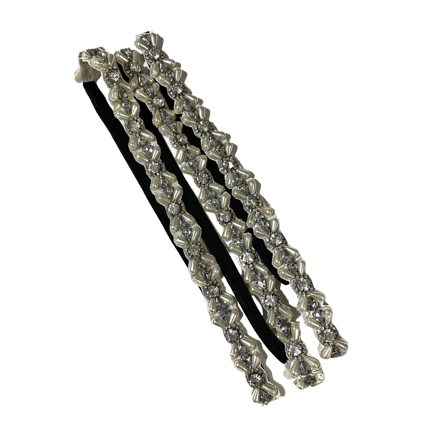 Diademas de pelo blanco de novia de tela