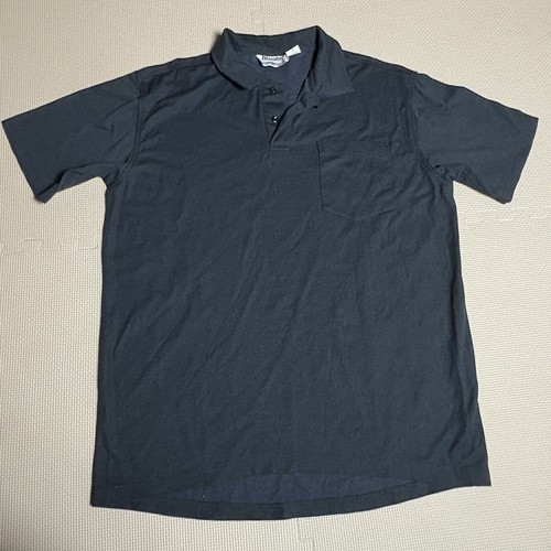 Blauer Mens Short Sleeve Polo Navy Blue Size L Made in USA Performance Workwear