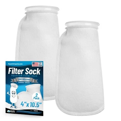 Aquatic Experts 4-Inch Ring 100 Micron Felt Filter Socks - Medium for Aquariums