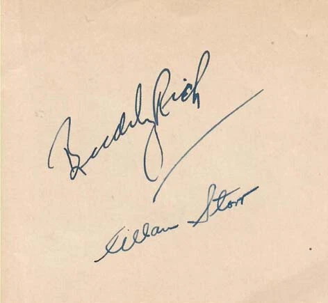BUDDY RICH ALLAN STORR SIGNED AUTOGRAPHS