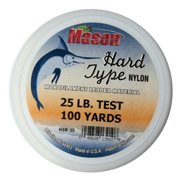Mason (HSR25100YD) Hard Type Nylon Leader Material 100 Yard Spools 25