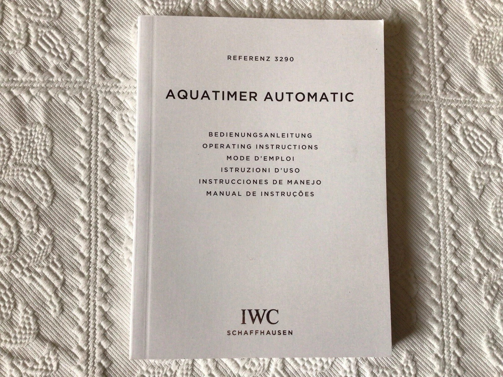 Libretto Booklet Istruzioni IWC Aquatimer Automatic 3290
