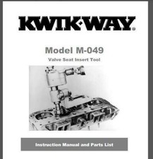 Kwik Way Model 049 Valve Seat Insert Tool Manual Kwik Way Model 049 Valve Seat Insert Tool Manual