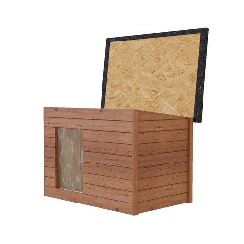 Cane Casa Impermeabile Rifugio Per Cani Invernale Isolato In Legno 113 X 76 Cm - Foto 17 di 17