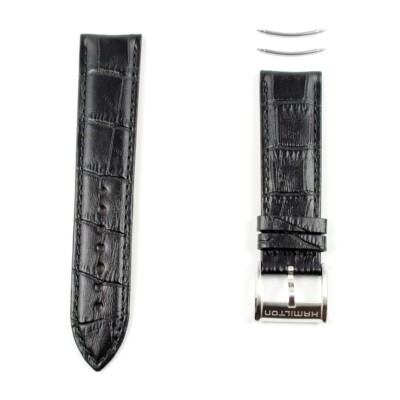 Black leather strap Hamilton Jazzmaster 22mm
